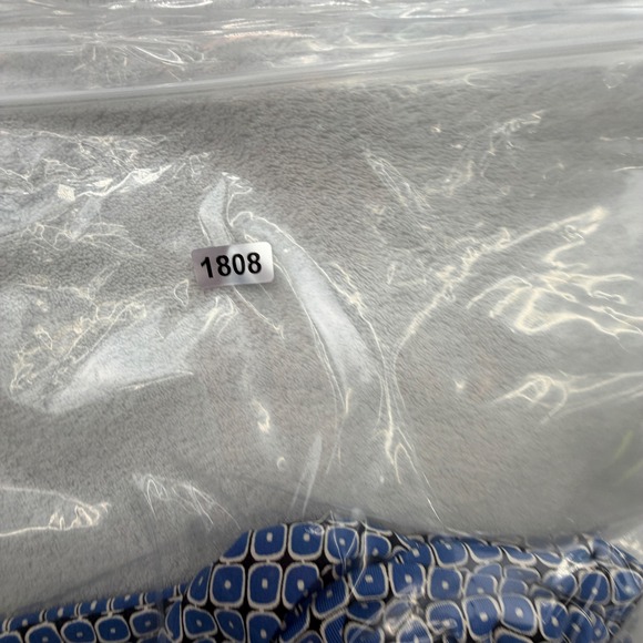 J.McLaughlin Womens Blue Geometric Ruffle V-Neck 3/4 Sleeve Top Size Small - Picture 11 of 11